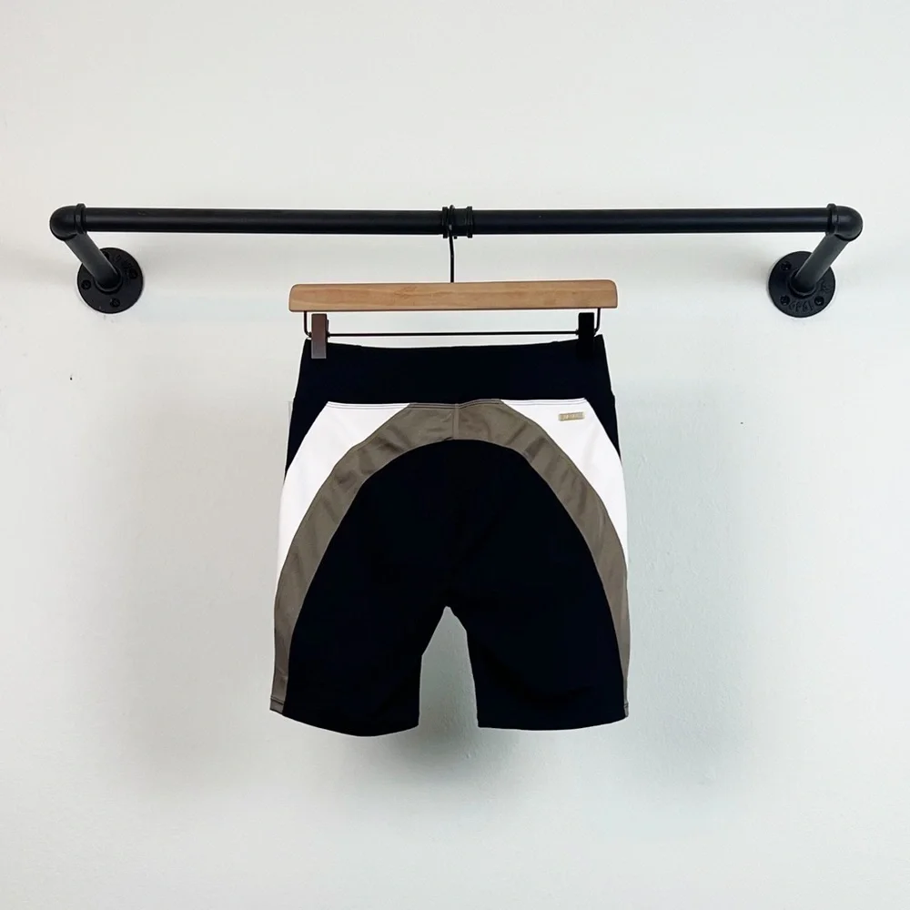 NWT Alala Bolt High Rise Bike Shorts Black/Gold/Bone - Picture 7 of 8